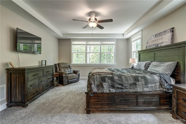 3016 Maple Grove Ln, Powhatan, VA 23139 - carpeted bedroom with a tray ceiling and ceiling fan
