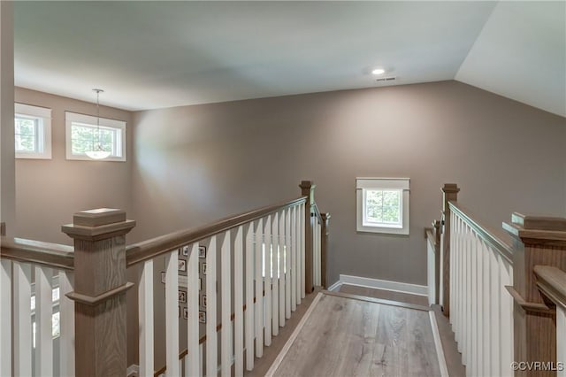 3016 Maple Grove Ln, Powhatan, VA 23139 - staircase with wood finished floors and vaulted ceiling