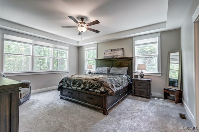 3016 Maple Grove Ln, Powhatan, VA 23139 - carpeted bedroom with a tray ceiling and ceiling fan