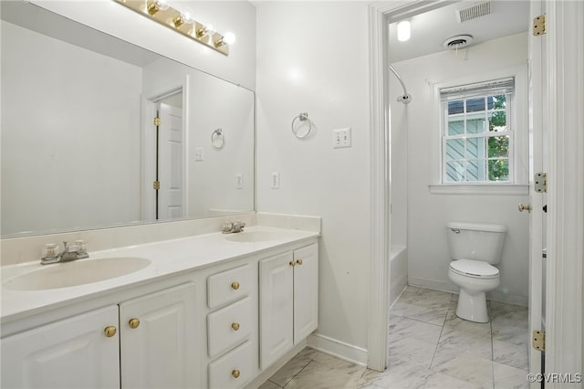 8248 Hampton Arbor Cir, Chesterfield, VA 23832 - full bath with marble look tiles, double vanity, and tub / shower combination