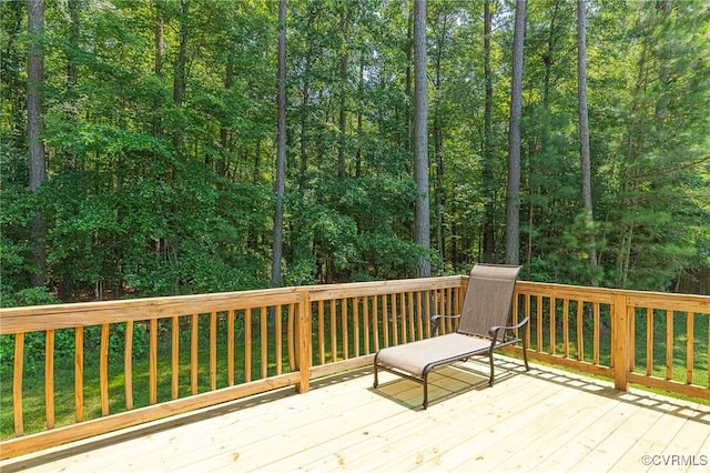 5773 S Jessup Rd, Chesterfield, VA 23832 - wooden terrace featuring a forest view