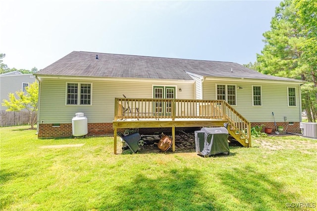 5773 S Jessup Rd, Chesterfield, VA 23832 - back of house featuring a deck, crawl space, and roof with shingles