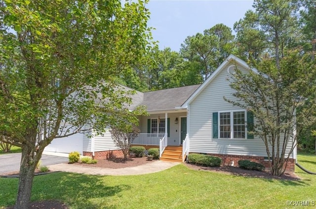 5773 S Jessup Rd, Chesterfield, VA 23832 - view of front of home with a porch, driveway, a front lawn, and crawl space
