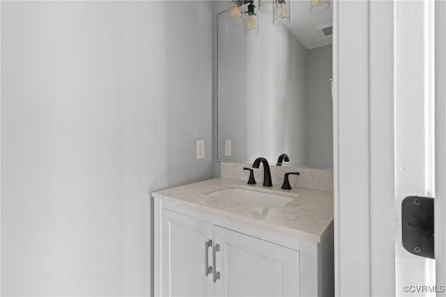 5413 Cranston Ct, Henrico, VA 23059 - bathroom featuring vanity and a chandelier