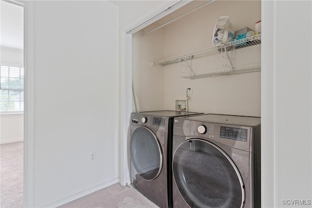 5413 Cranston Ct, Henrico, VA 23059 - laundry area with carpet flooring and washing machine and dryer
