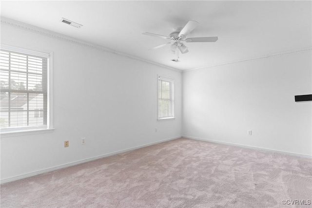 5413 Cranston Ct, Henrico, VA 23059 - empty room featuring carpet, a ceiling fan, and crown molding