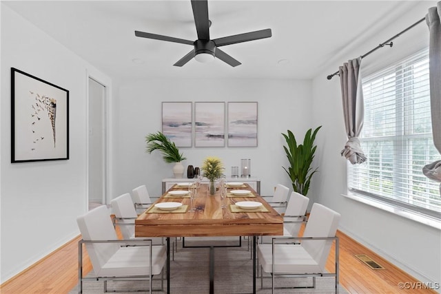 5413 Cranston Ct, Henrico, VA 23059 - dining space featuring light wood finished floors and a ceiling fan