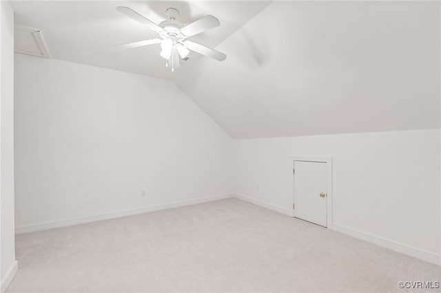 6125 Trinity Church Rd, Dinwiddie, VA 23833 - additional living space with light carpet, vaulted ceiling, and a ceiling fan