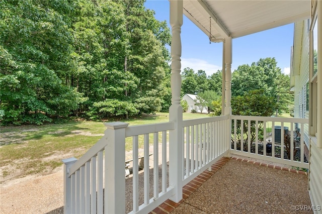6125 Trinity Church Rd, Dinwiddie, VA 23833 - porch with view of wooded area