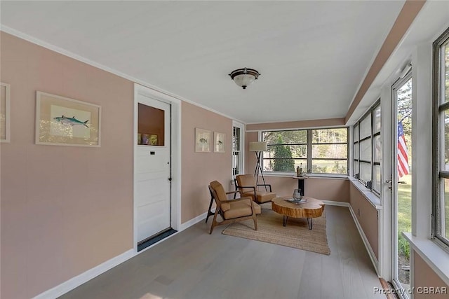 186 Bay Shore Point Rd, Port Haywood, VA 23138 - sunroom / solarium with wood finished floors and ornamental molding