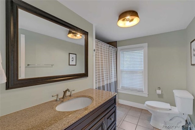 186 Bay Shore Point Rd, Port Haywood, VA 23138 - bathroom with tile patterned floors, vanity, and a shower with curtain