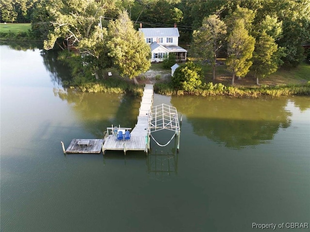 186 Bay Shore Point Rd, Port Haywood, VA 23138 - dock area featuring a water view and a view of trees