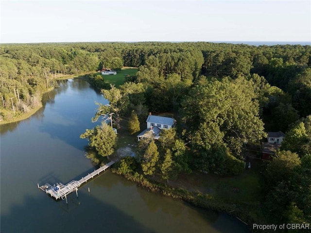 186 Bay Shore Point Rd, Port Haywood, VA 23138 - aerial view of property and surrounding area featuring a heavily wooded area and a large body of water