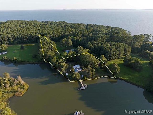 186 Bay Shore Point Rd, Port Haywood, VA 23138 - view of property location with a large body of water and property boundaries highlighted