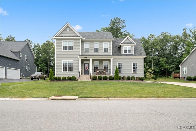 9524 Simonsville Rd, Midlothian, VA 23112 - view of front facade featuring covered porch and a front lawn