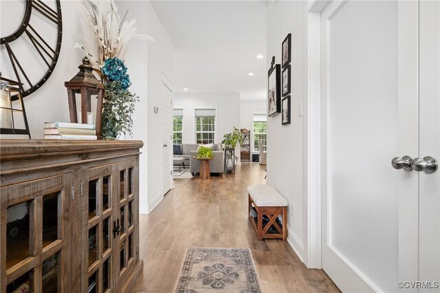 9524 Simonsville Rd, Midlothian, VA 23112 - corridor featuring wood finished floors and recessed lighting