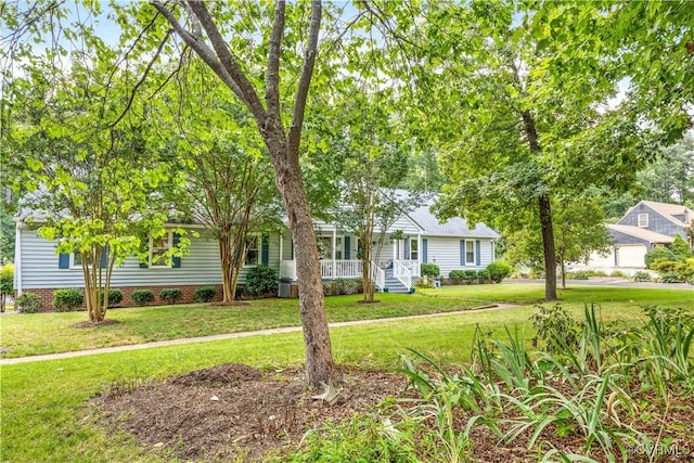 4310 Courthouse Rd, Prince George, VA 23875 - ranch-style house with a front lawn and covered porch