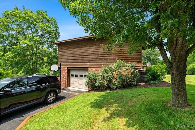 275 Meadowview Ln, Farmville, VA 23901 - view of side of property with driveway, brick siding, and a lawn