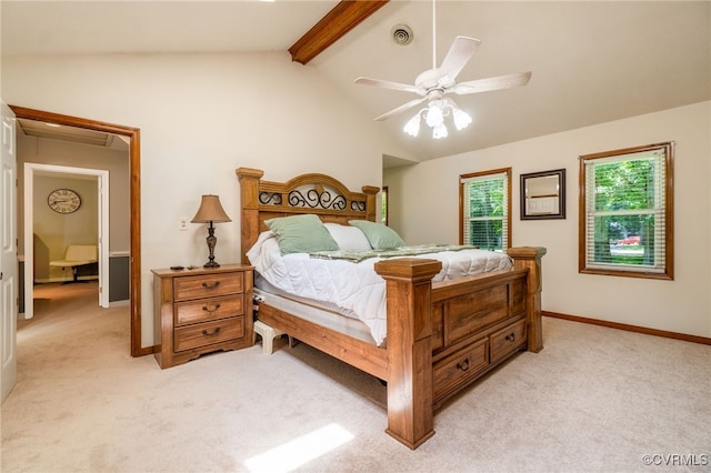12001 Buckhorn Rd, Chesterfield, VA 23838 - bedroom with light colored carpet and a ceiling fan