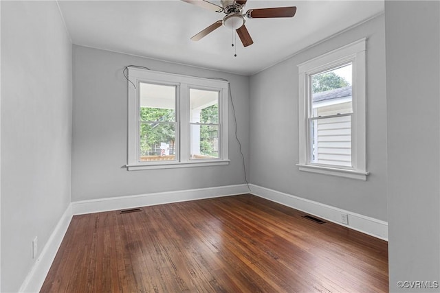 3406 Lawson St, Richmond, VA 23224 - unfurnished room with dark wood-style flooring and ceiling fan