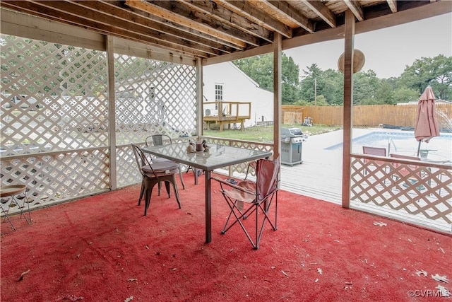 15601 Meridian Ave, Chester, VA 23831 - fenced backyard with outdoor dining space and grilling area