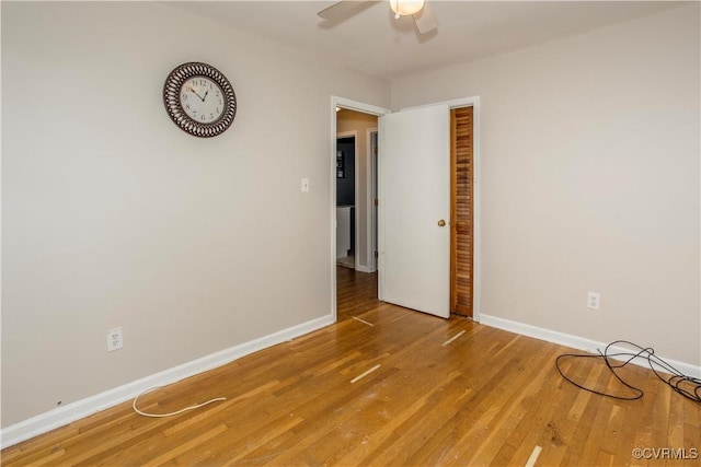 15601 Meridian Ave, Chester, VA 23831 - spare room with ceiling fan and light wood-style flooring
