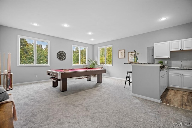 9712 Kingussle Ln, North Chesterfield, VA 23236 - game room with carpet flooring, pool table, and recessed lighting