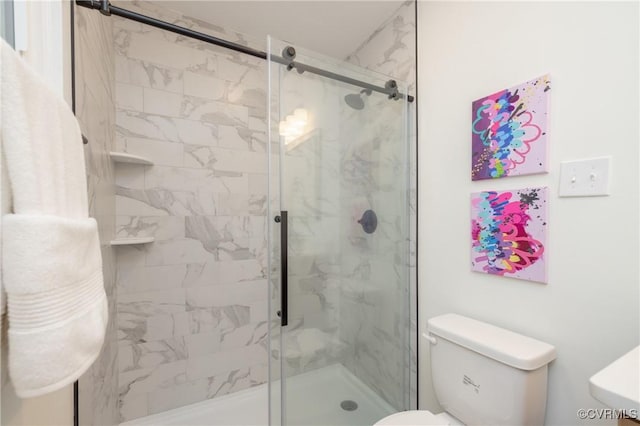 3211 Fox Chase Dr, Midlothian, VA 23112 - full bathroom with toilet and a marble finish shower