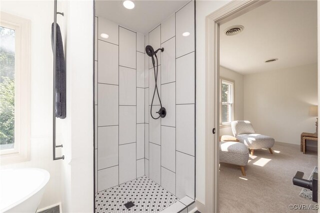 10703 Kriserin Cir, Chester, VA 23831 - full bath with a shower stall, recessed lighting, and a soaking tub