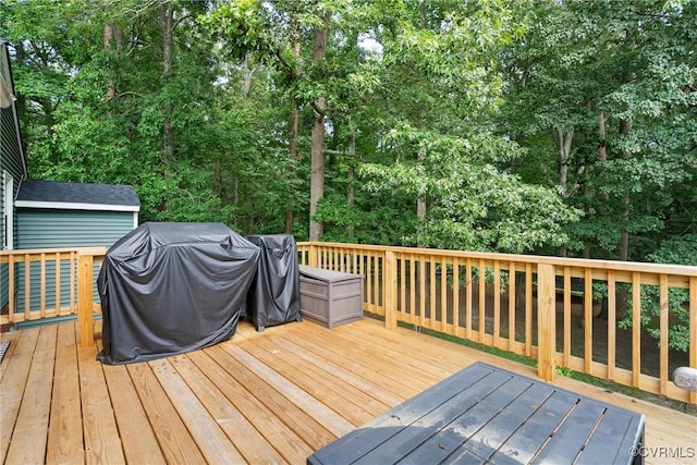 7085 Foxlair Dr, Mechanicsville, VA 23111 - wooden deck featuring a grill
