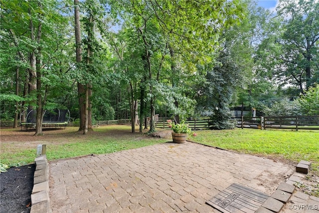 7085 Foxlair Dr, Mechanicsville, VA 23111 - view of patio / terrace with a trampoline