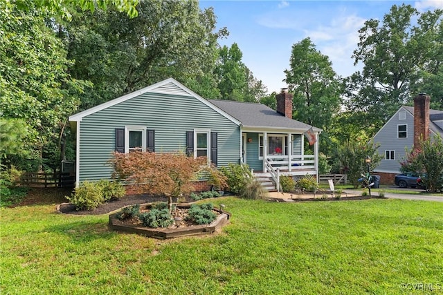 7085 Foxlair Dr, Mechanicsville, VA 23111 - view of front of property featuring a front lawn and a chimney