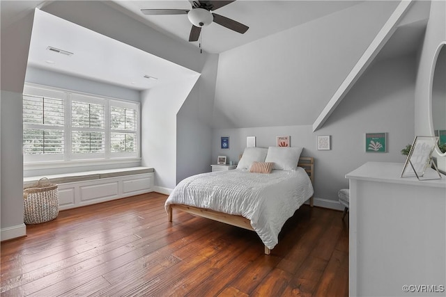 3300 Riverglade Rd, Powhatan, VA 23139 - bedroom with lofted ceiling, hardwood / wood-style flooring, and ceiling fan