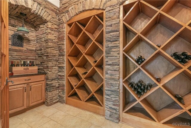 3300 Riverglade Rd, Powhatan, VA 23139 - wine area with light tile patterned floors