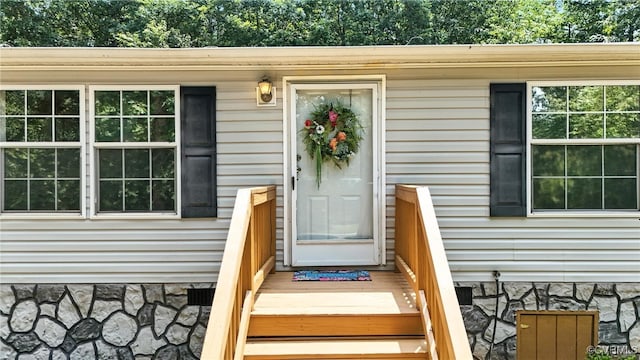 209 Oak Hill Rd, Prospect, VA 23960 - doorway to property with stone siding