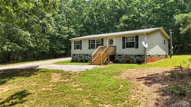 209 Oak Hill Rd, Prospect, VA 23960 - view of front of home with crawl space and a front lawn