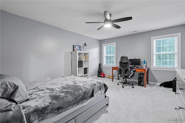 9032 Fascine Ct, Mechanicsville, VA 23116 - bedroom with carpet floors, an office area, and ceiling fan