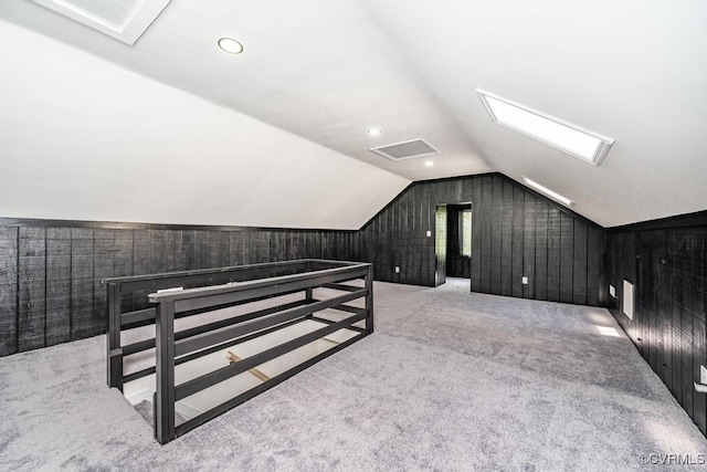 2629 Maidens Rd, Powhatan, VA 23139 - additional living space featuring lofted ceiling, wooden walls, and carpet