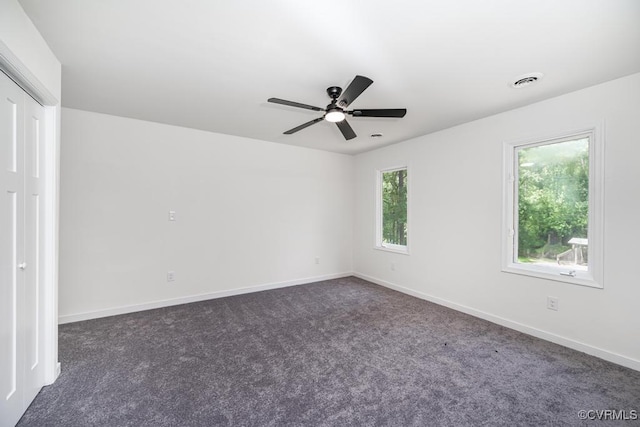 2629 Maidens Rd, Powhatan, VA 23139 - spare room with ceiling fan and dark carpet