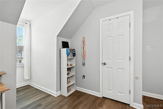 16731 Amherst Oak Ln, Chesterfield, VA 23834 - additional living space featuring dark wood-style flooring and vaulted ceiling