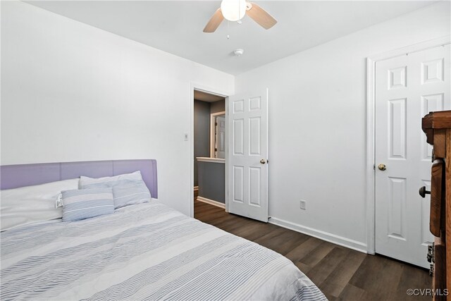 16731 Amherst Oak Ln, Chesterfield, VA 23834 - bedroom with wood finished floors and ceiling fan