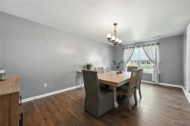 16731 Amherst Oak Ln, Chesterfield, VA 23834 - dining room featuring a chandelier and dark wood finished floors
