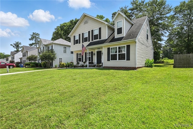 16731 Amherst Oak Ln, Chesterfield, VA 23834 - view of front of property featuring covered porch, a front yard, and roof with shingles
