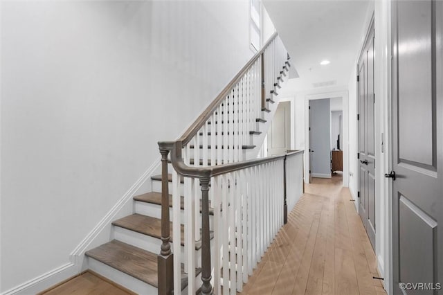12340 Purbrook Walk, Henrico, VA 23233 - stairway with hardwood / wood-style floors and recessed lighting
