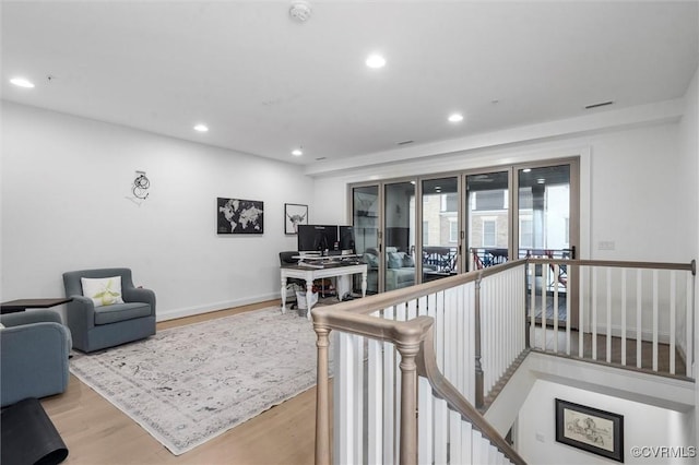 12340 Purbrook Walk, Henrico, VA 23233 - living area featuring wood finished floors and recessed lighting