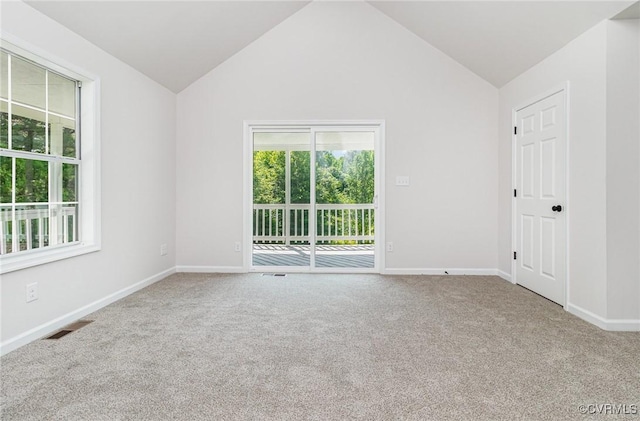 24 Hummingbird Ln, Cumberland, VA 23040 - carpeted empty room featuring lofted ceiling and baseboards