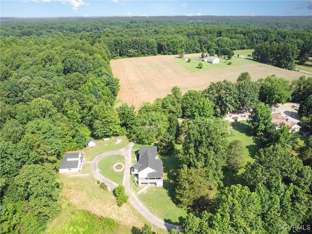 24 Hummingbird Ln, Cumberland, VA 23040 - aerial view of property and surrounding area featuring a heavily wooded area