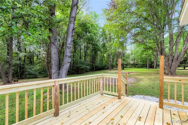 3721 Belle Meade Rd, Bumpass, VA 23024 - wooden deck featuring a yard