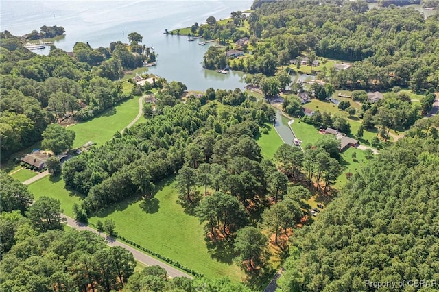 77 Kent Cove Rd, Kilmarnock, VA 22482 - drone / aerial view of a nearby body of water and a forest
