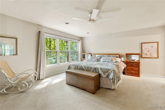 13030 River Hills Dr, Midlothian, VA 23113 - bedroom with light colored carpet and a ceiling fan